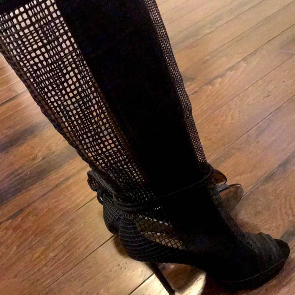 Knee High Mesh Boots